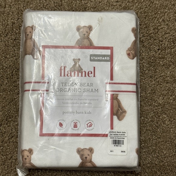 Pottery Barn Other - Pottery Barn PILLOW SHAM holiday Disney Teddy Bear gift Christmas flannel \